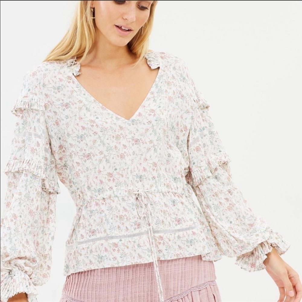 Stevie May Light Jolie Fleur Floral Top Size S